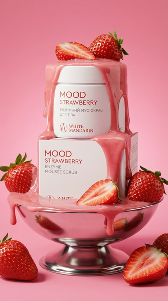 ЕНЗИМНИЙ МУС-СКРАБ ДЛЯ ТІЛА &laquo;MOOD STRAWBERRY&raquo; 350 г wm013.1 фото